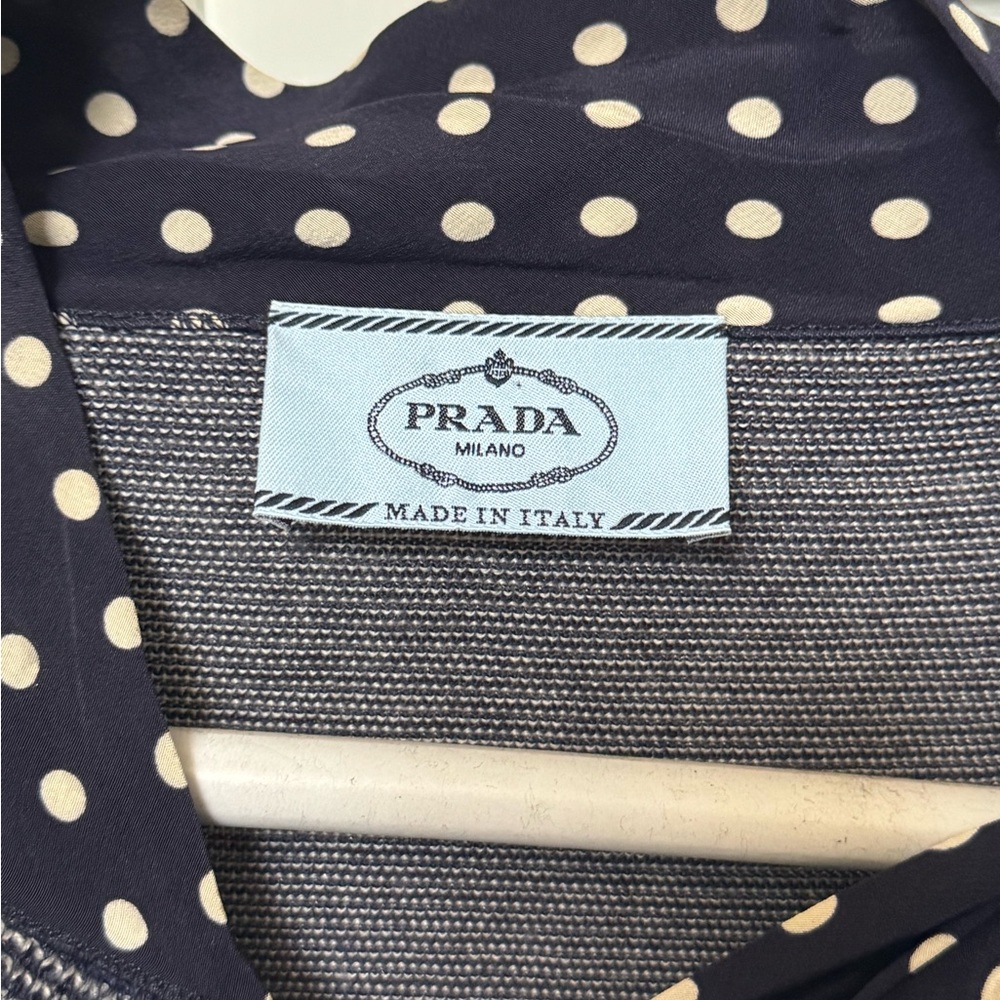 Authentic Prada button up with Polka Dot Scarf - Picture 11 of 11